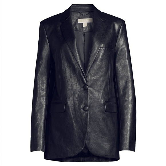 Michael Michael Kors Mensy Faux Leather Blazer - Picture 1 of 13